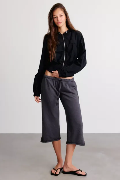 Out From Under Spring Breaker Slouch Capri Pants - Dark Grey