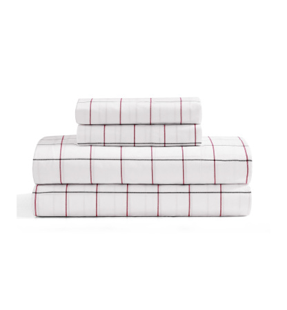 Tommy Hilfiger Printed 200-Thread Count Cotton Percale Sheet Set - Glasgow Windowpane