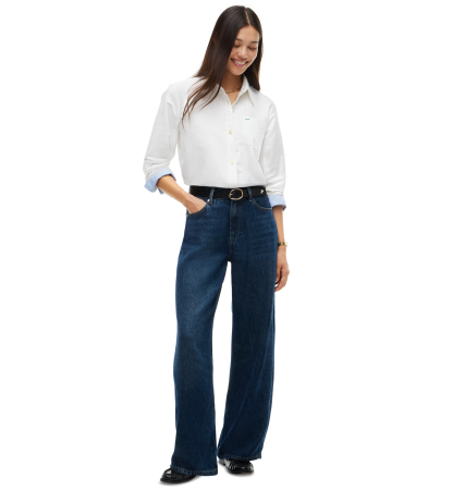 Tommy Hilfiger Women's American Icons Long Sleeve Oxford Shirt, Macy's Exclusive - Ecru