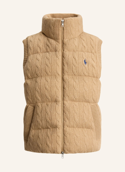 POLO RALPH LAUREN Steppweste – HELLBRAUN / DUNKELBLAU