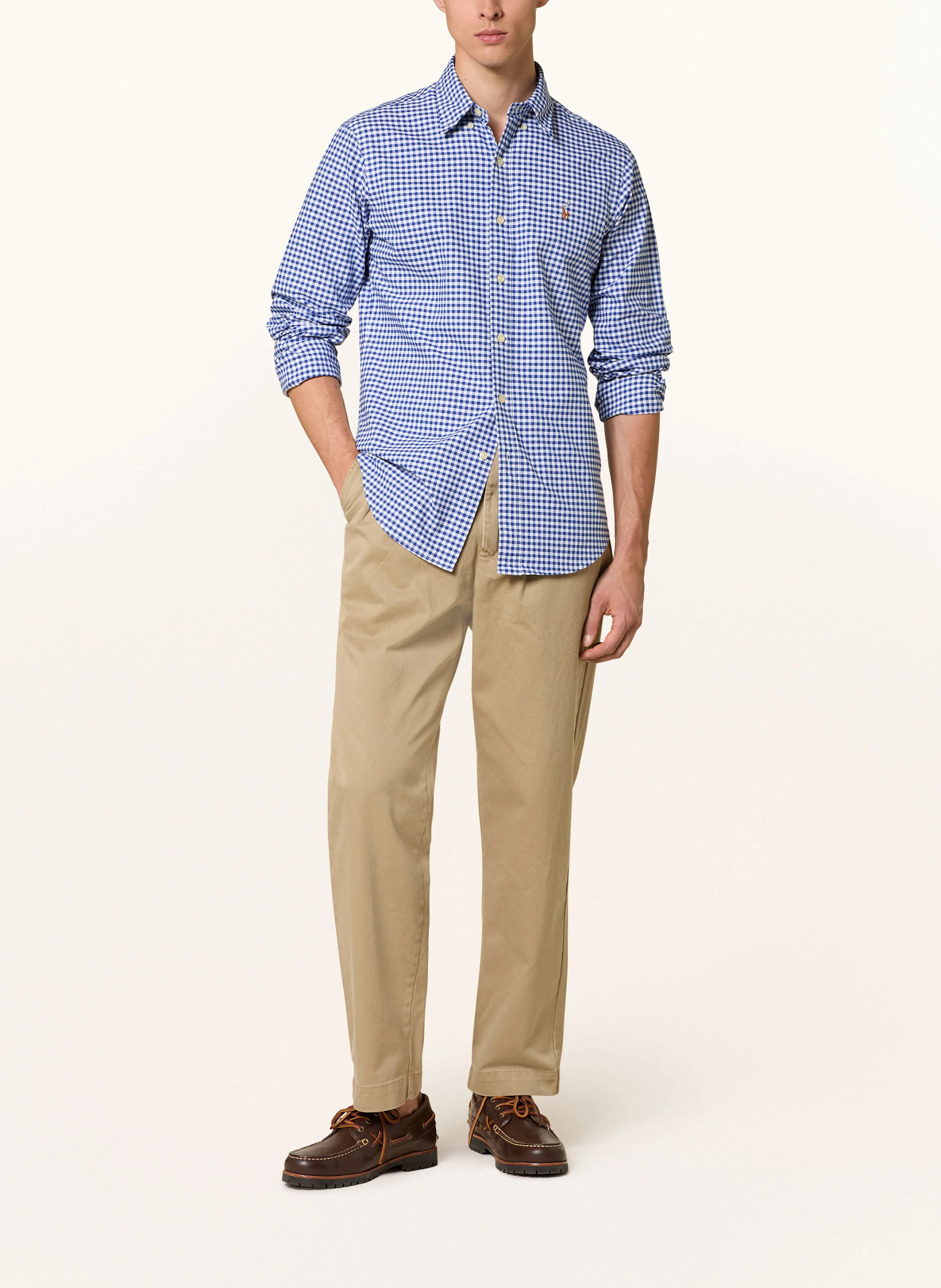 POLO RALPH LAUREN Hemd Custom Fit – WEISS / BLAU