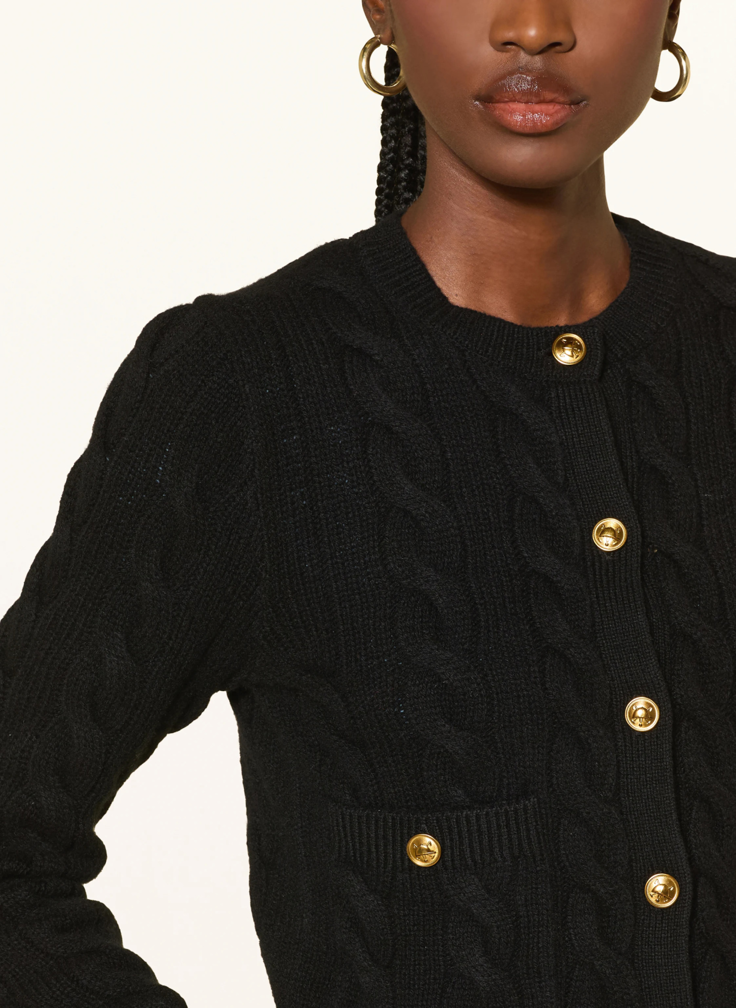 POLO RALPH LAUREN Strickjacke – SCHWARZ / GOLD