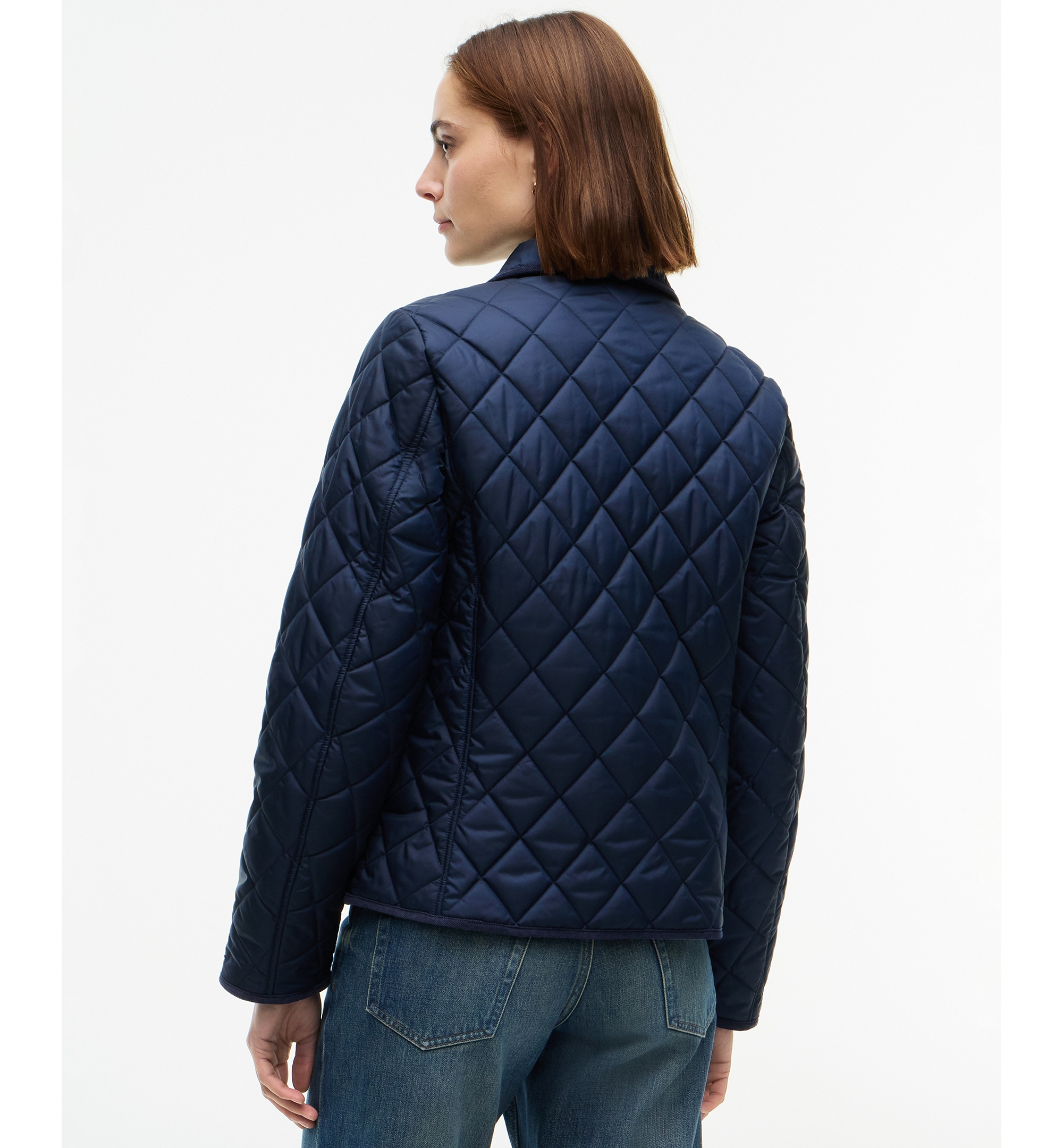 Tommy Hilfiger Women's Crest Quilted Barn Jacket - Dark Blue