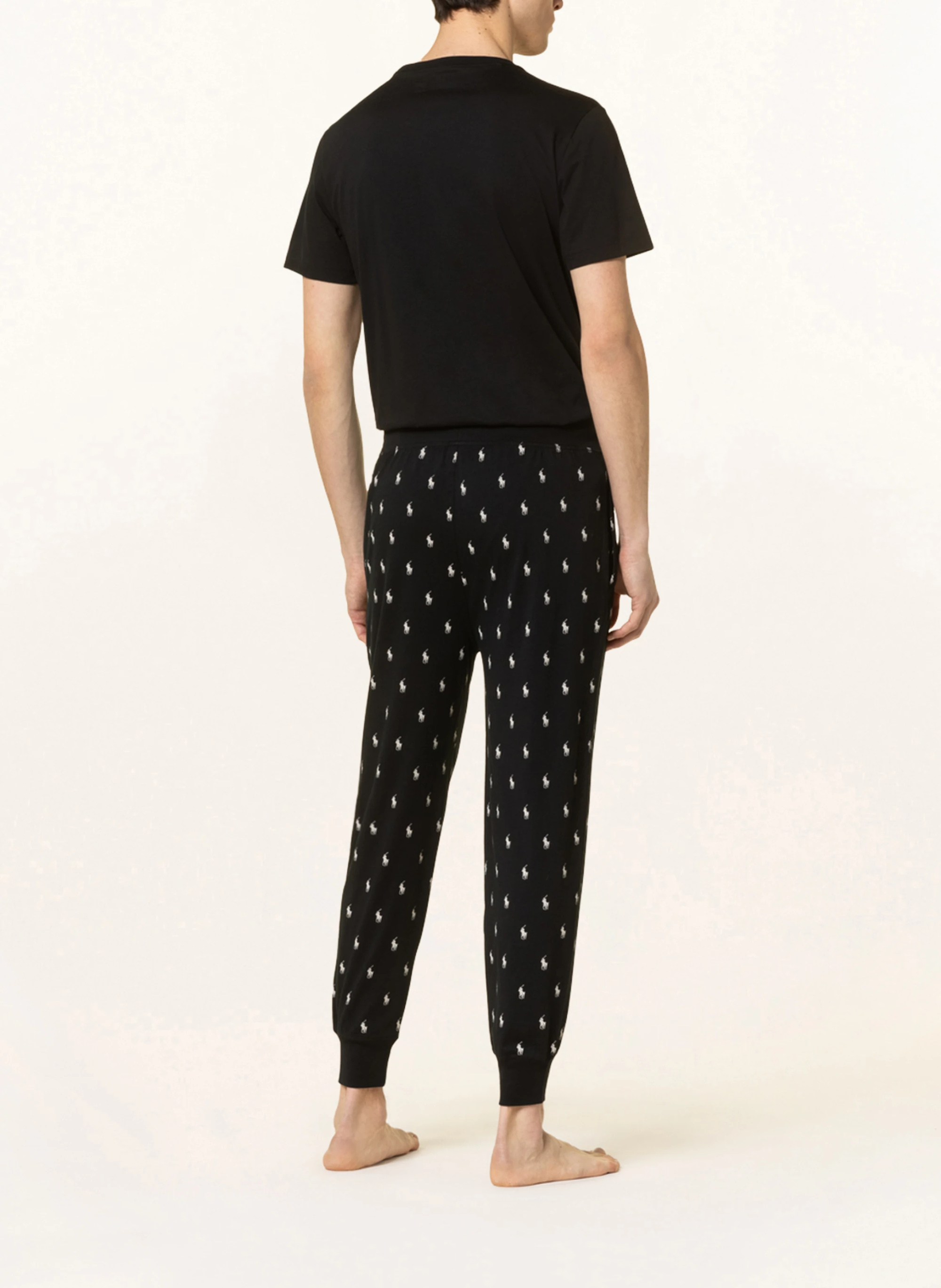 POLO RALPH LAUREN Lounge-Hose – SCHWARZ / WEISS