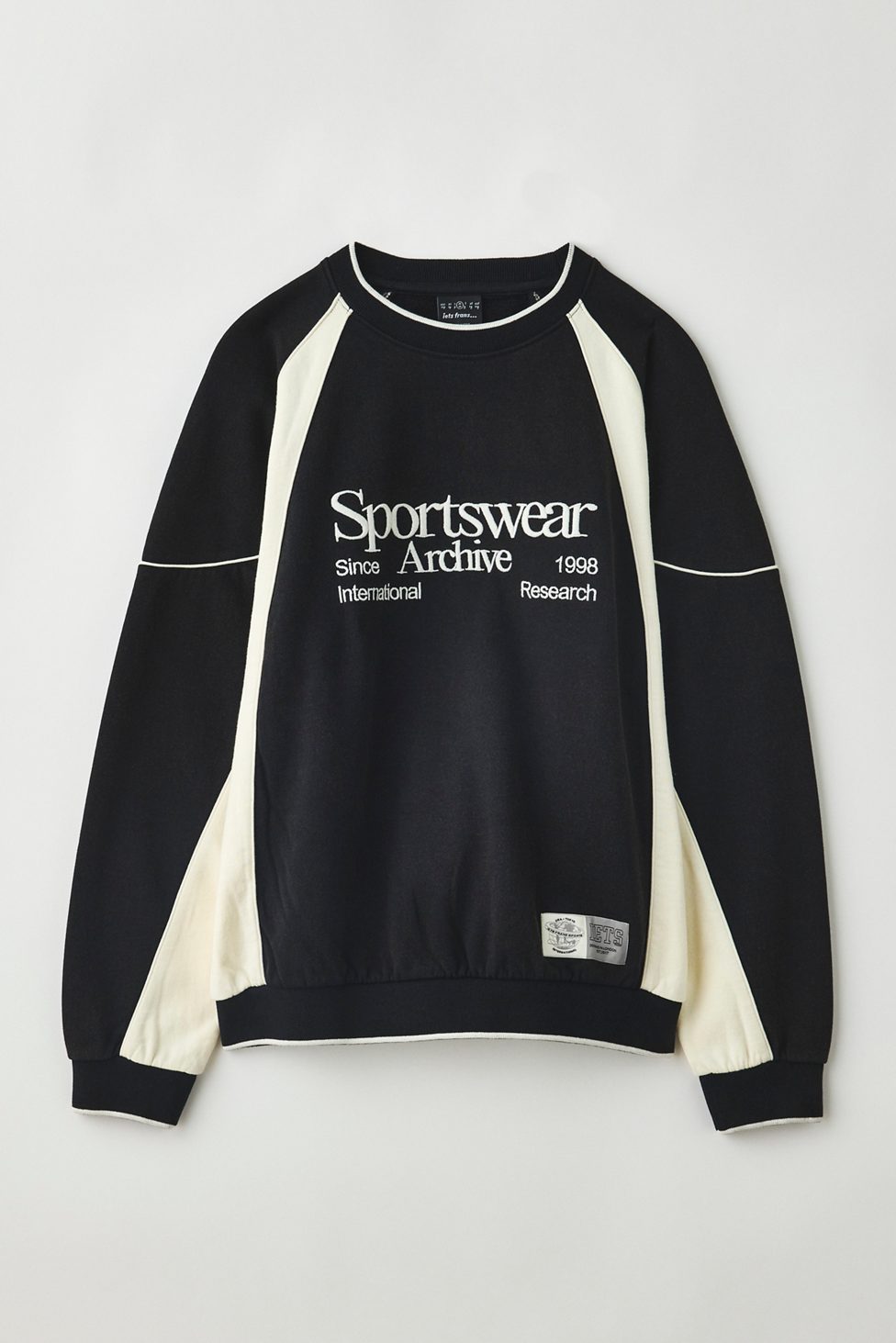 iets frans… Sporty Paneled Crew Neck Sweatshirt - Black