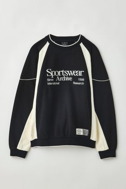 iets frans… Sporty Paneled Crew Neck Sweatshirt - Black