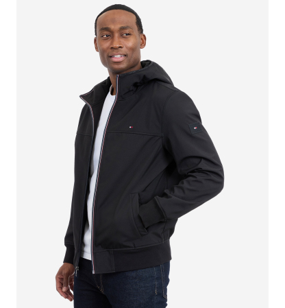 Tommy Hilfiger Men's Hooded Softshell Jacket - Black