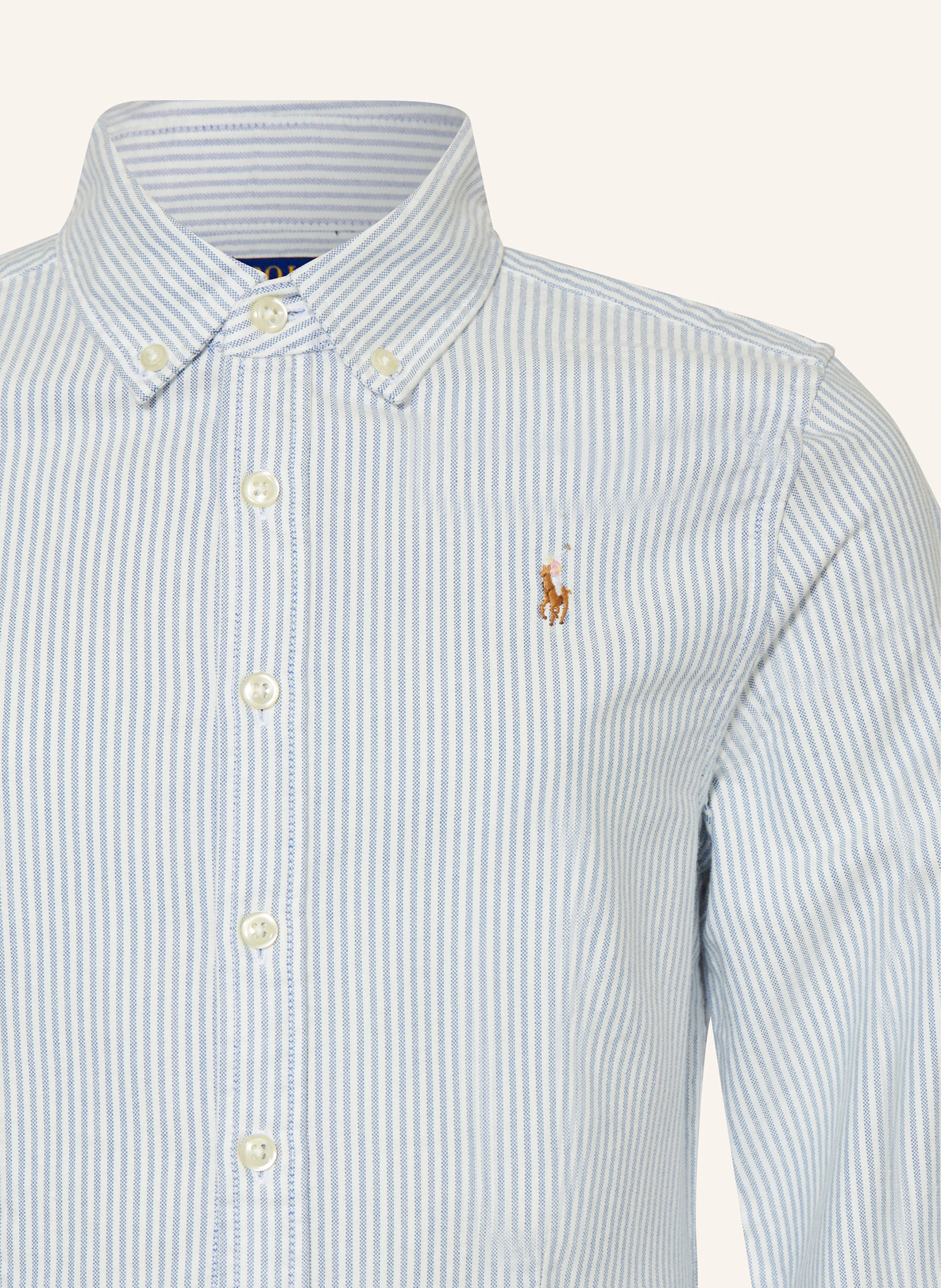 POLO RALPH LAUREN Hemdblusenkleid – WEISS / HELLBLAU