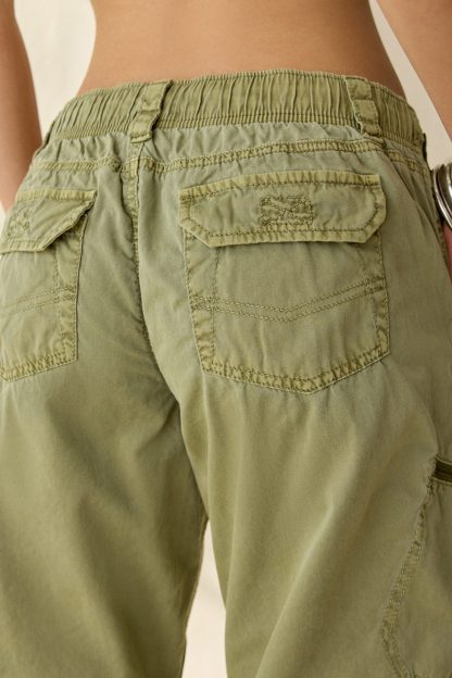 BDG Sidekick Crop Cotton Utility Pants - Olive