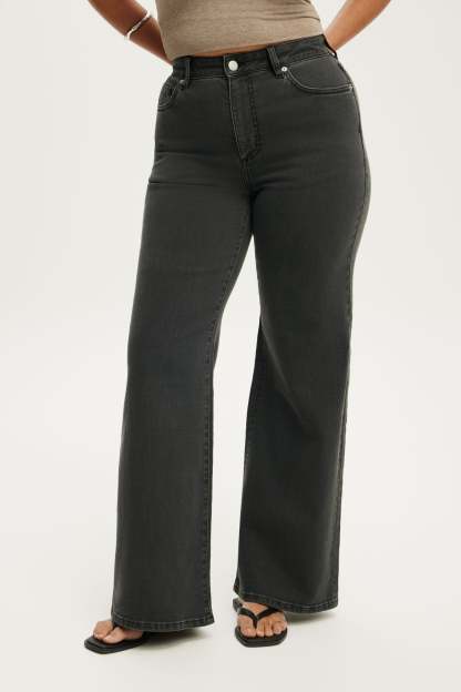 Curvy Stretch Wide Jean, LEO BLACK - example image 2