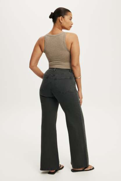 Curvy Stretch Wide Jean, LEO BLACK - example image 3