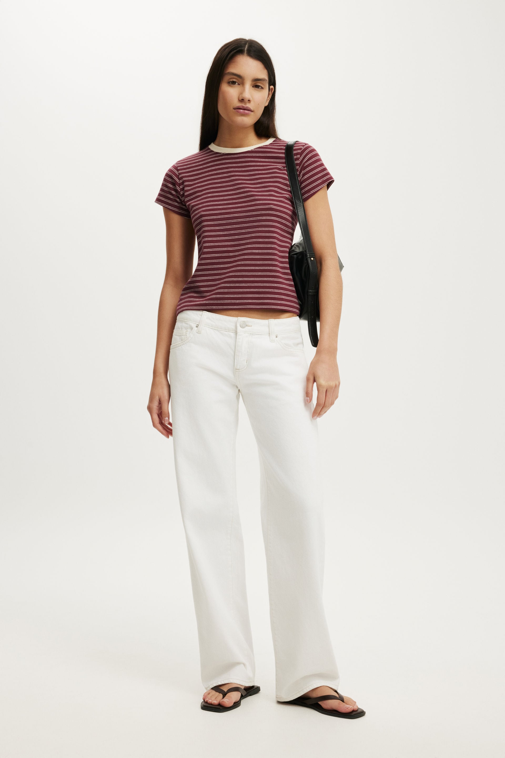 90S Baby Tee, PETA STRIPE SOUR CHERRY/VANILLA GLOW - example image 2