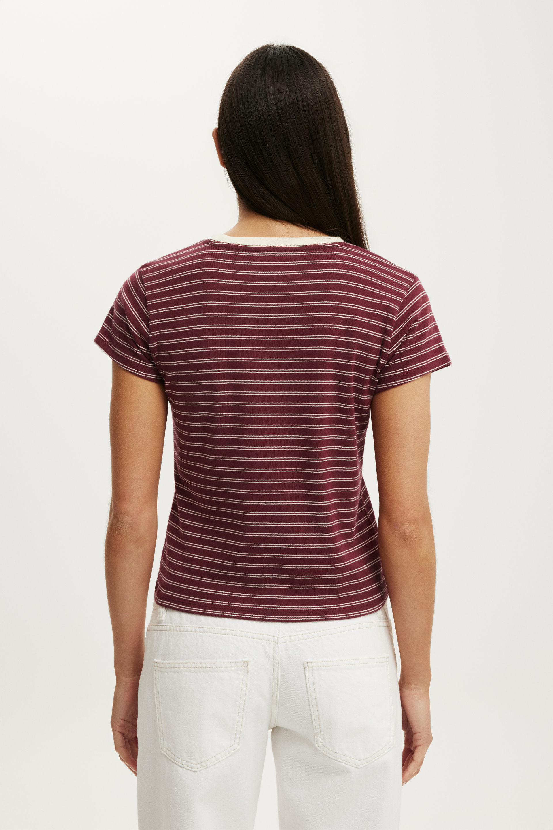 90S Baby Tee, PETA STRIPE SOUR CHERRY/VANILLA GLOW - example image 3