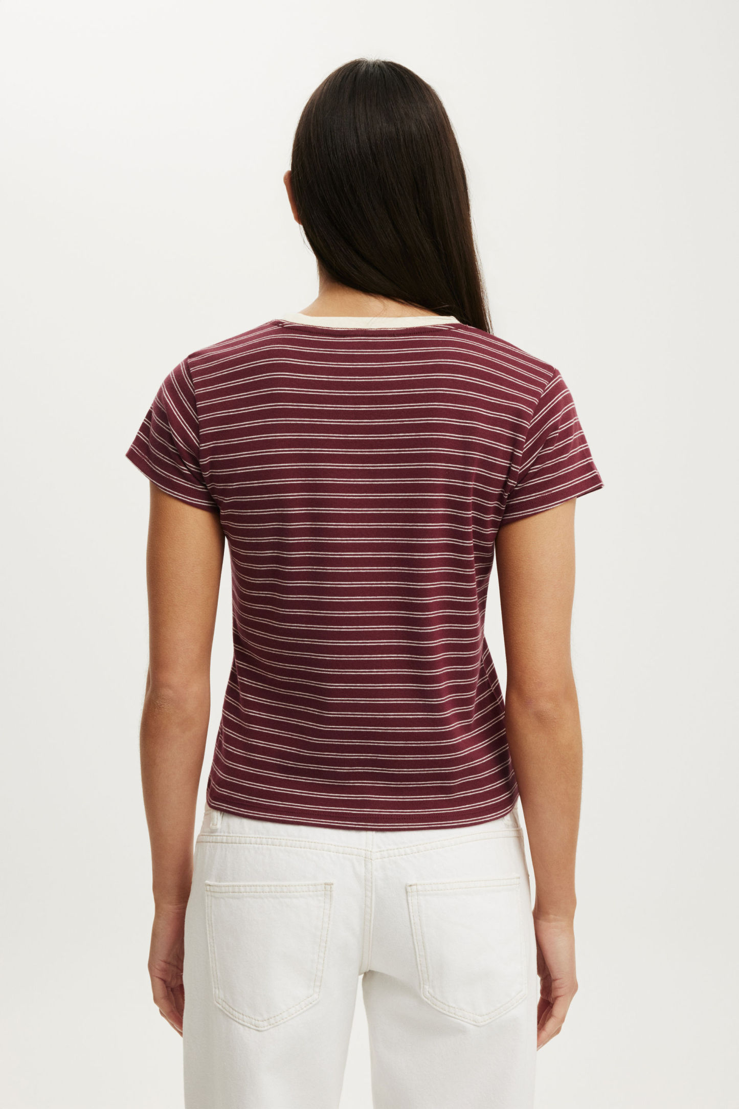 90S Baby Tee, PETA STRIPE SOUR CHERRY/VANILLA GLOW - example image 3