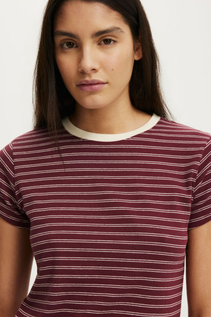90S Baby Tee, PETA STRIPE SOUR CHERRY/VANILLA GLOW - example image 4