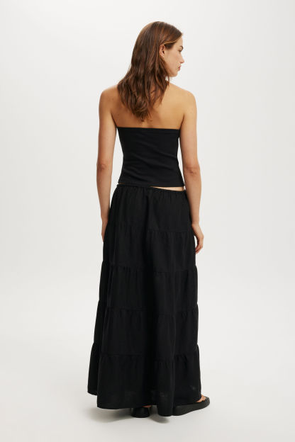 Haven Multi Tiered Maxi Skirt, BLACK - example image 2