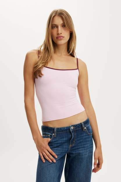 Hold Me Cami, LIGHT PINK/SOUR CHERRY BIND - example image 2