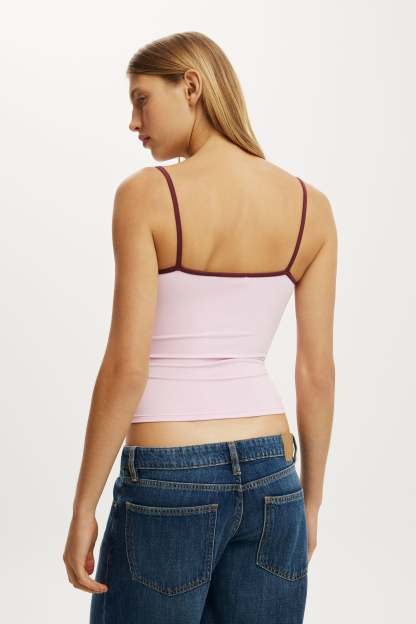Hold Me Cami, LIGHT PINK/SOUR CHERRY BIND - example image 3