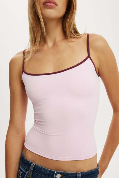 Hold Me Cami, LIGHT PINK/SOUR CHERRY BIND - example image 4