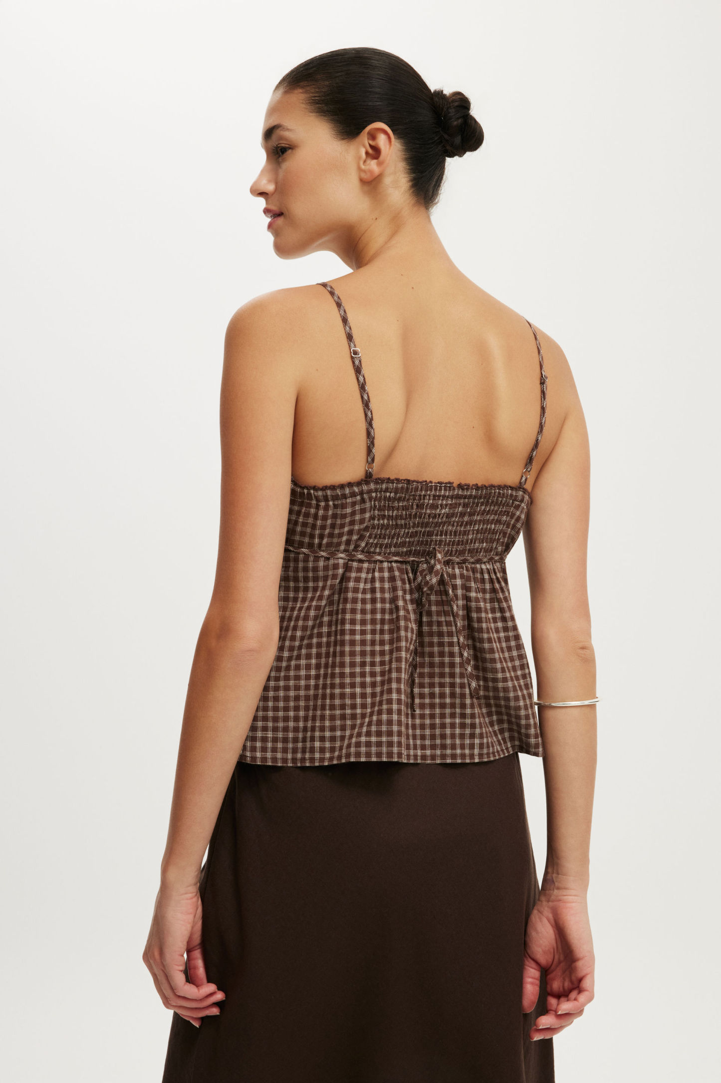 The Daydream Cami, ARDEN MICRO CHECK/DARK OAK - example image 3