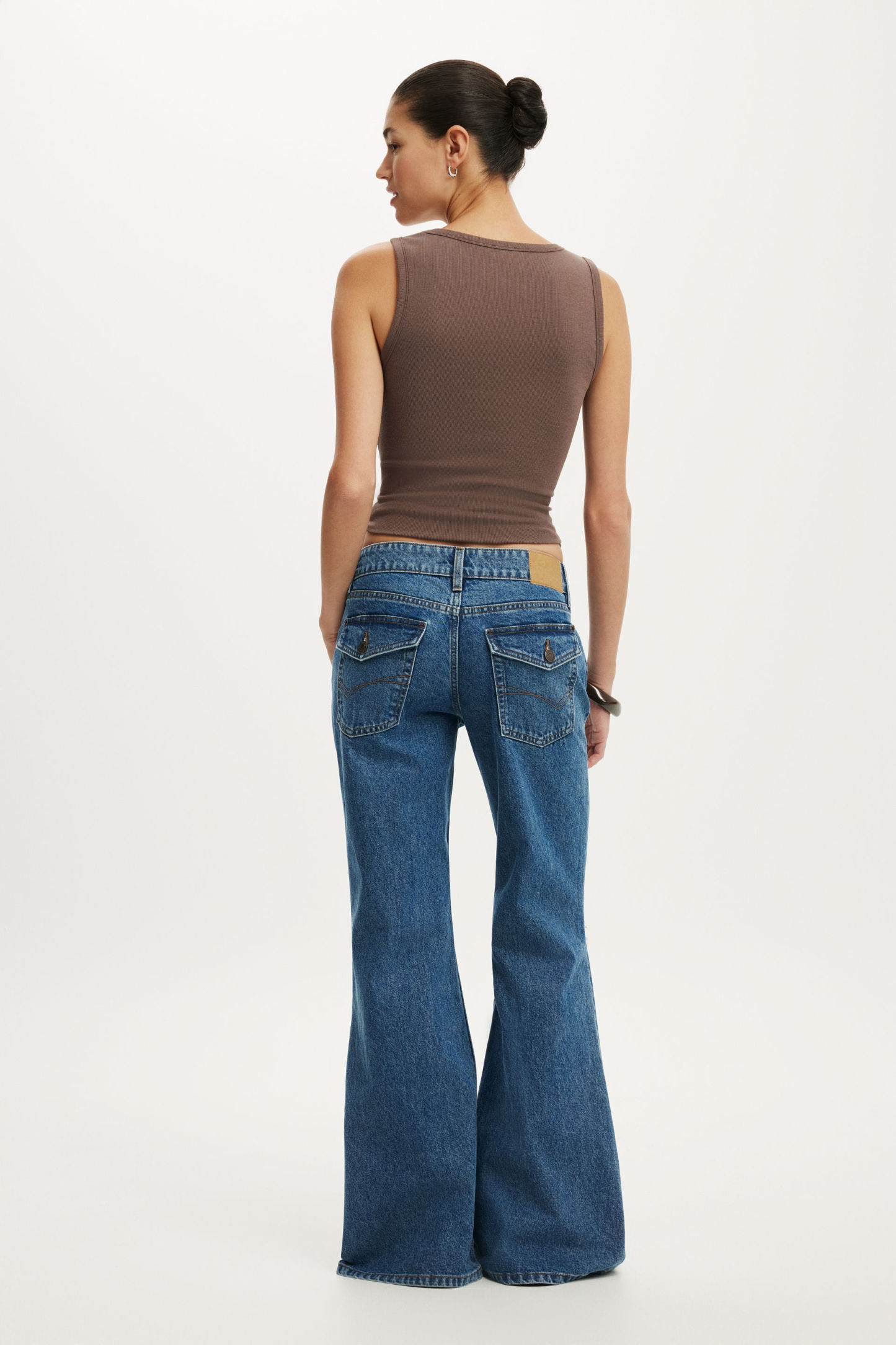 Low Relaxed Flare Jean, HARBOUR BLUE RIPPED - example image 2