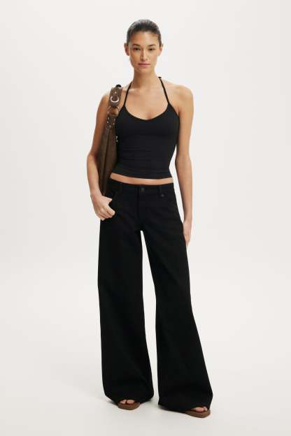 Low Rise Wide Jean, AQUARIUS BLACK - example image 1