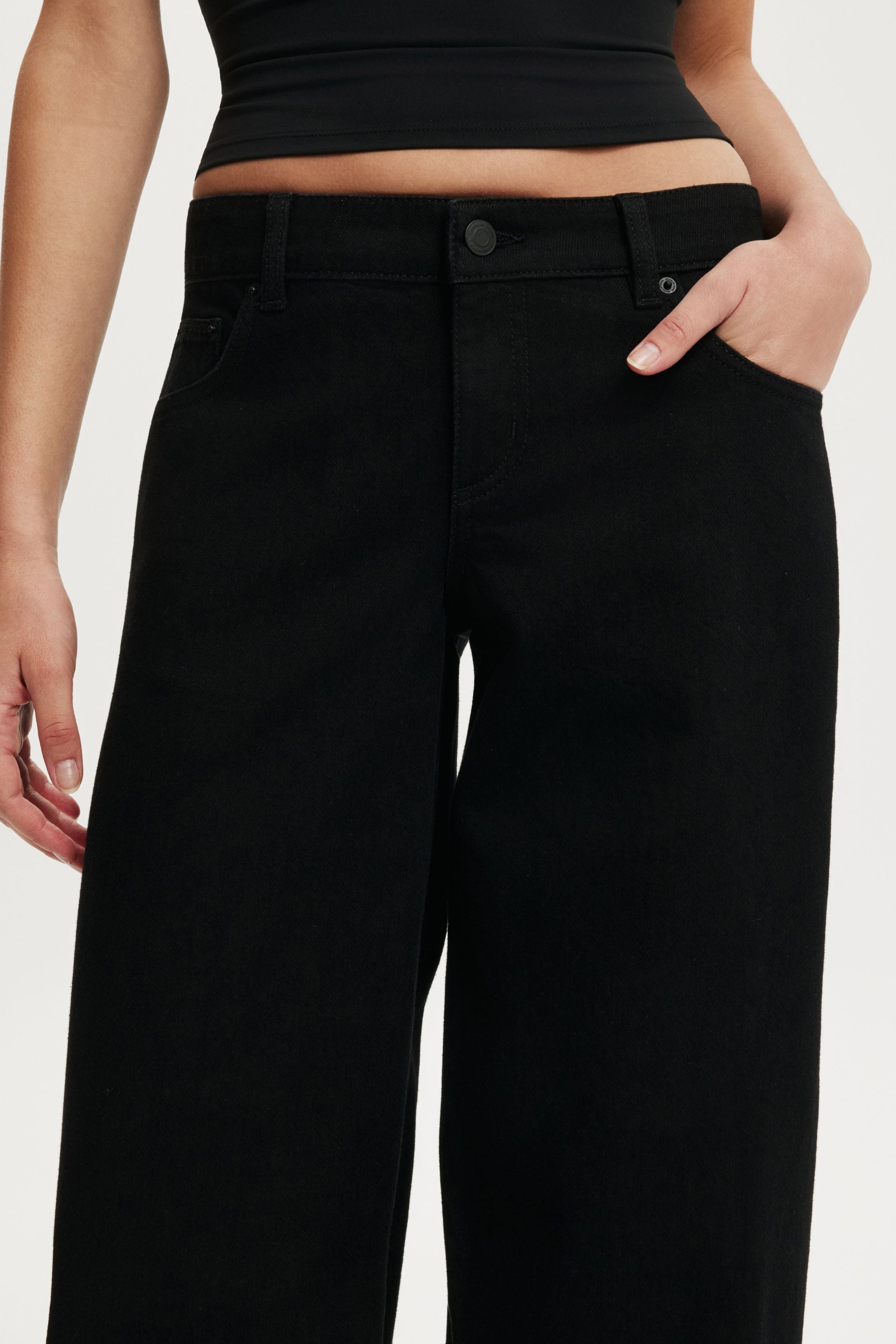 Low Rise Wide Jean, AQUARIUS BLACK - example image 3