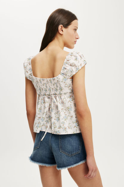 Tie Back Babydoll Top, BAILEY DITSY PINK - example image 3