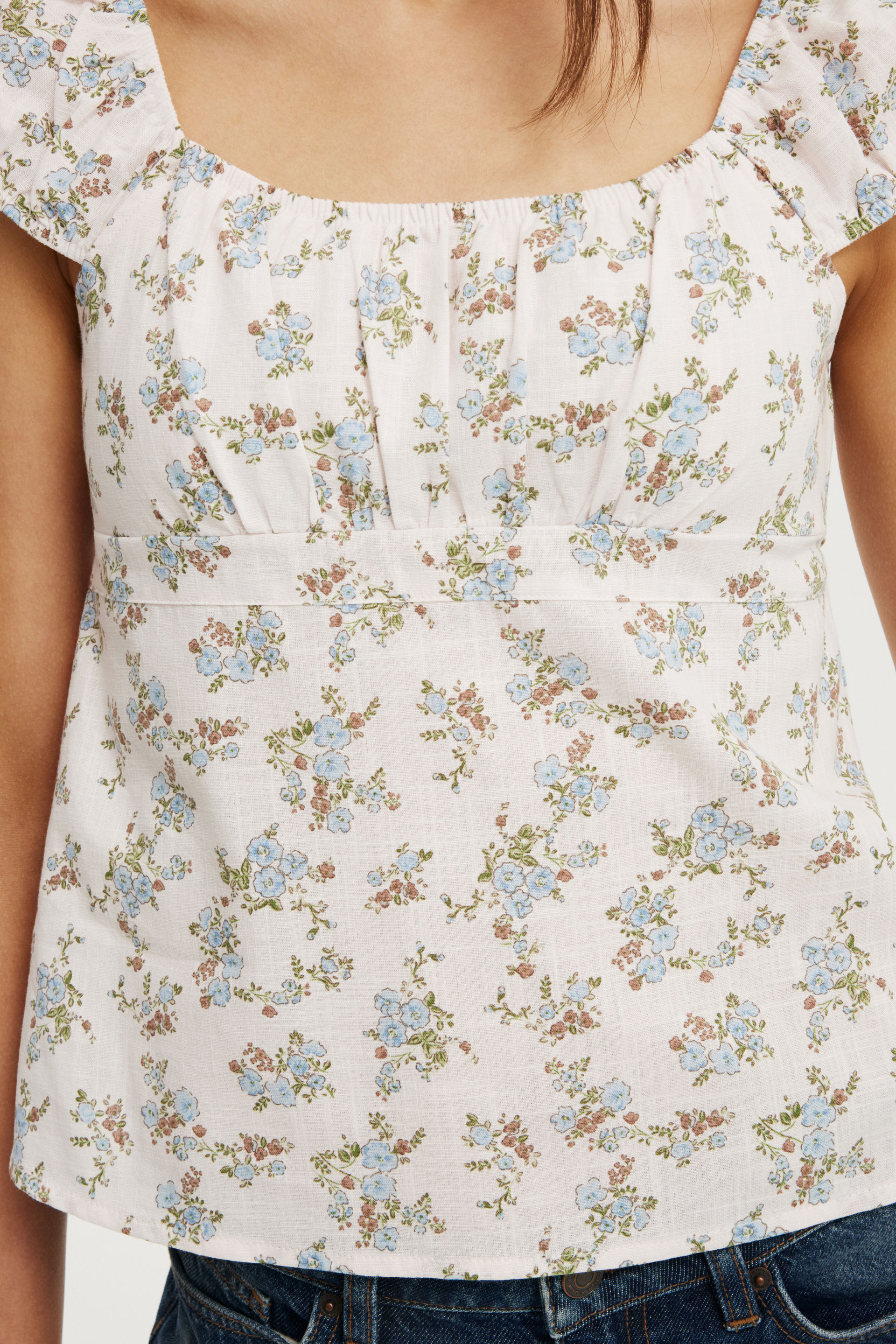 Tie Back Babydoll Top, BAILEY DITSY PINK - example image 4