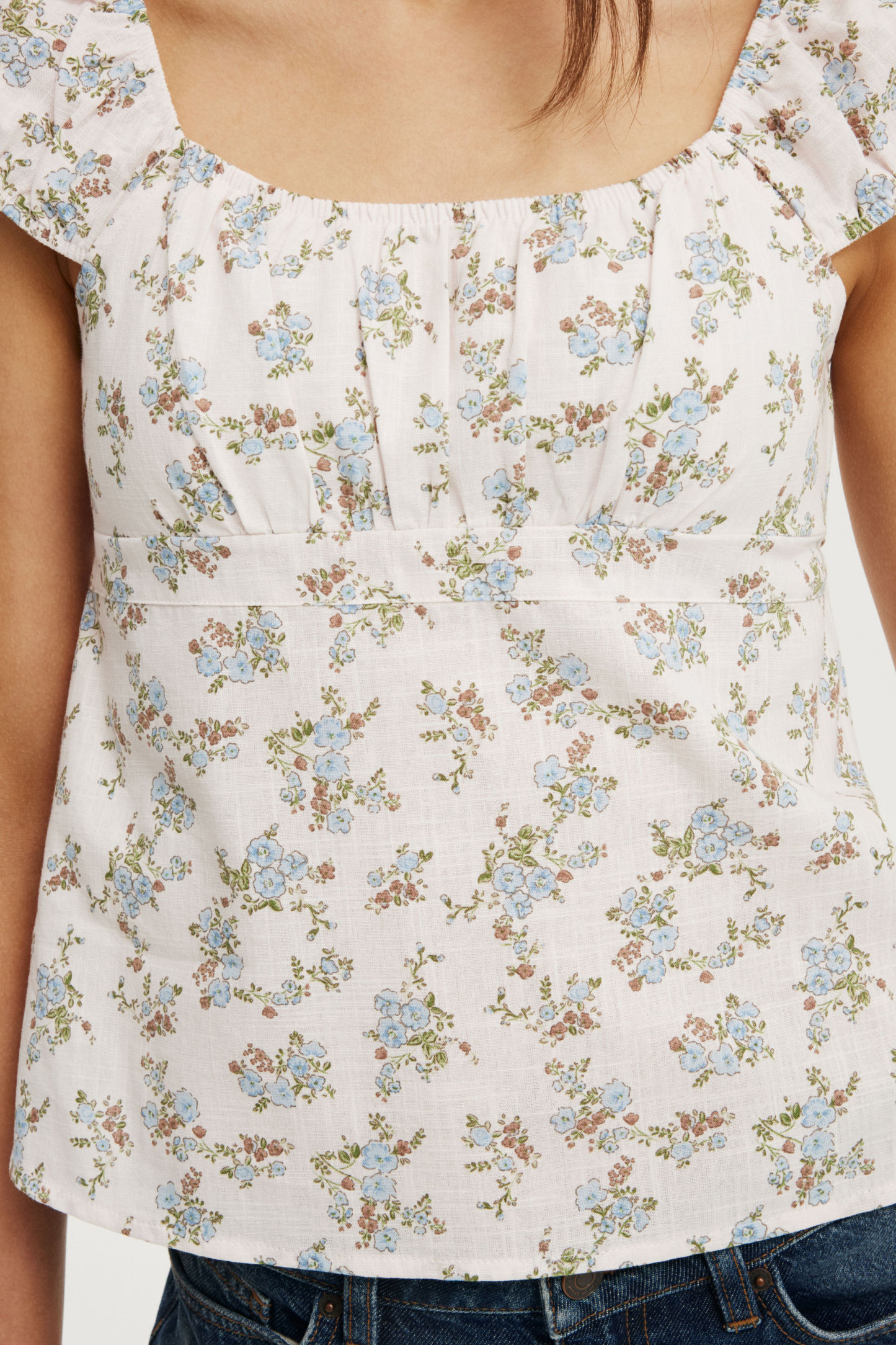 Tie Back Babydoll Top, BAILEY DITSY PINK - example image 4