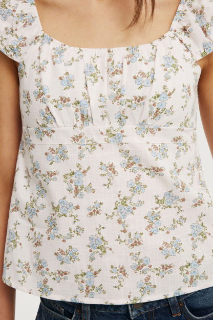 Tie Back Babydoll Top, BAILEY DITSY PINK - example image 4