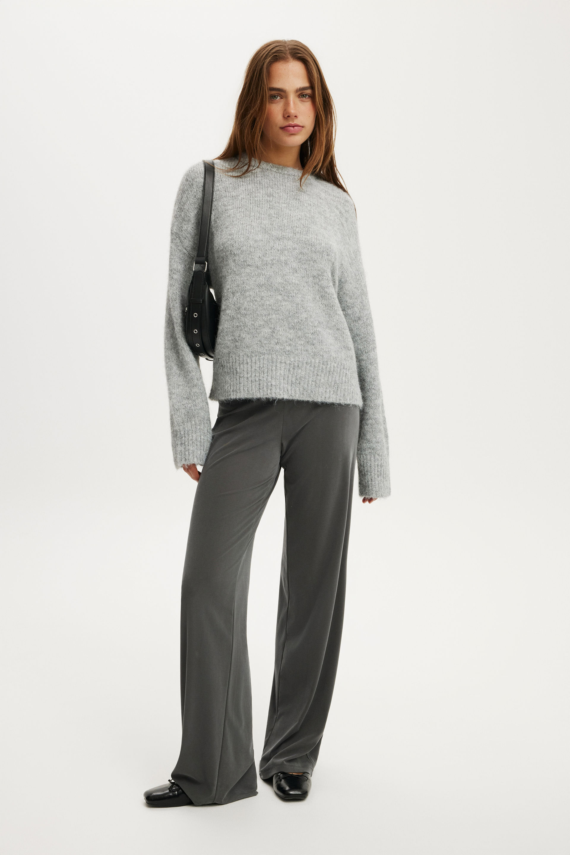 Luxe Crew Neck Sweater, DREAMY MID GREY MARLE - example image 2