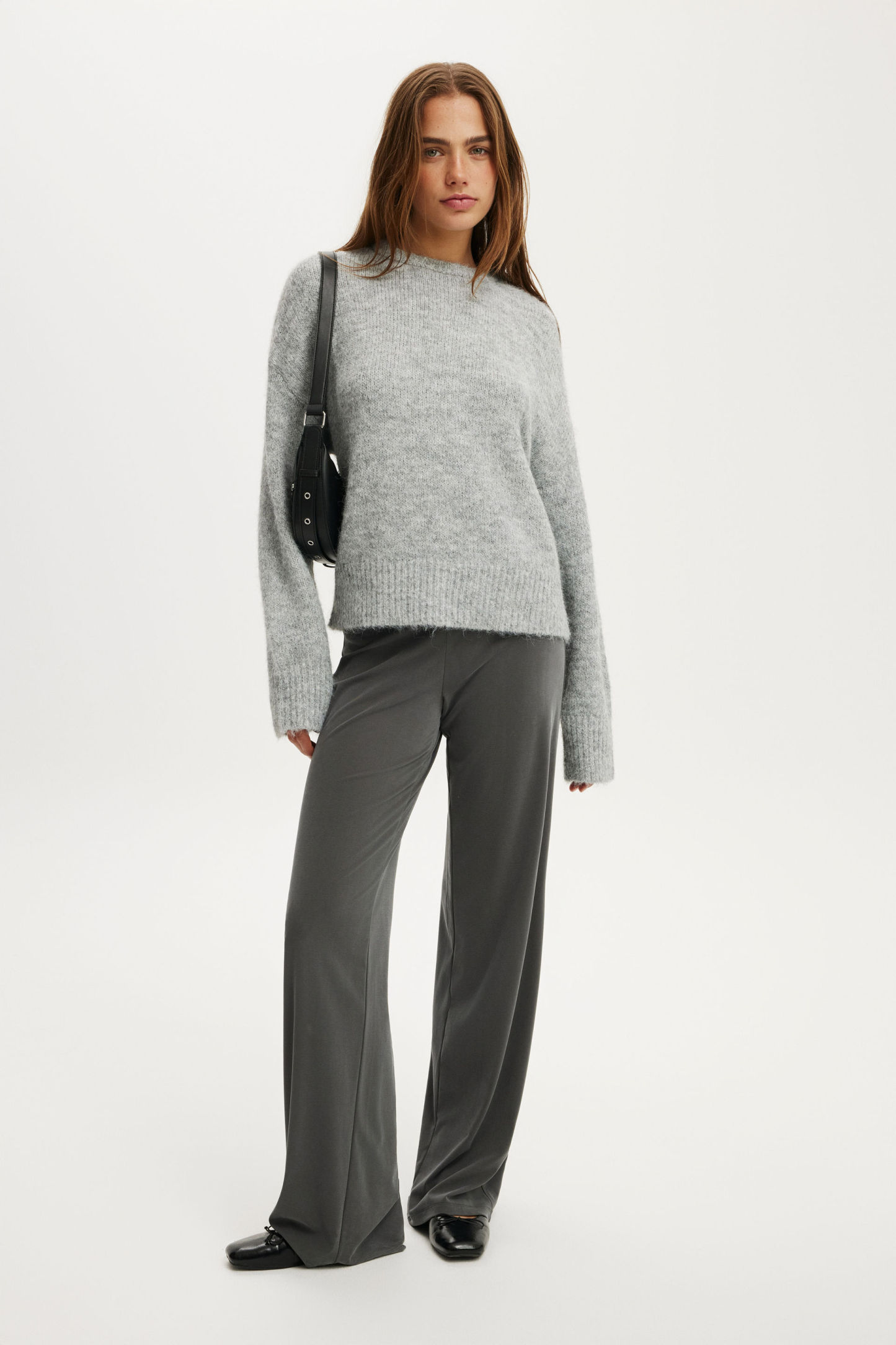 Luxe Crew Neck Sweater, DREAMY MID GREY MARLE - example image 2