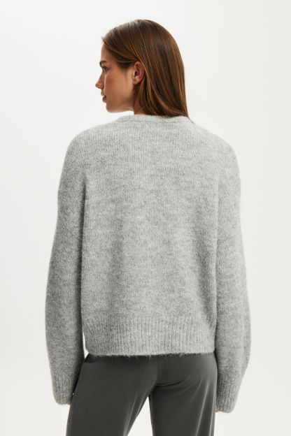 Luxe Crew Neck Sweater, DREAMY MID GREY MARLE - example image 3