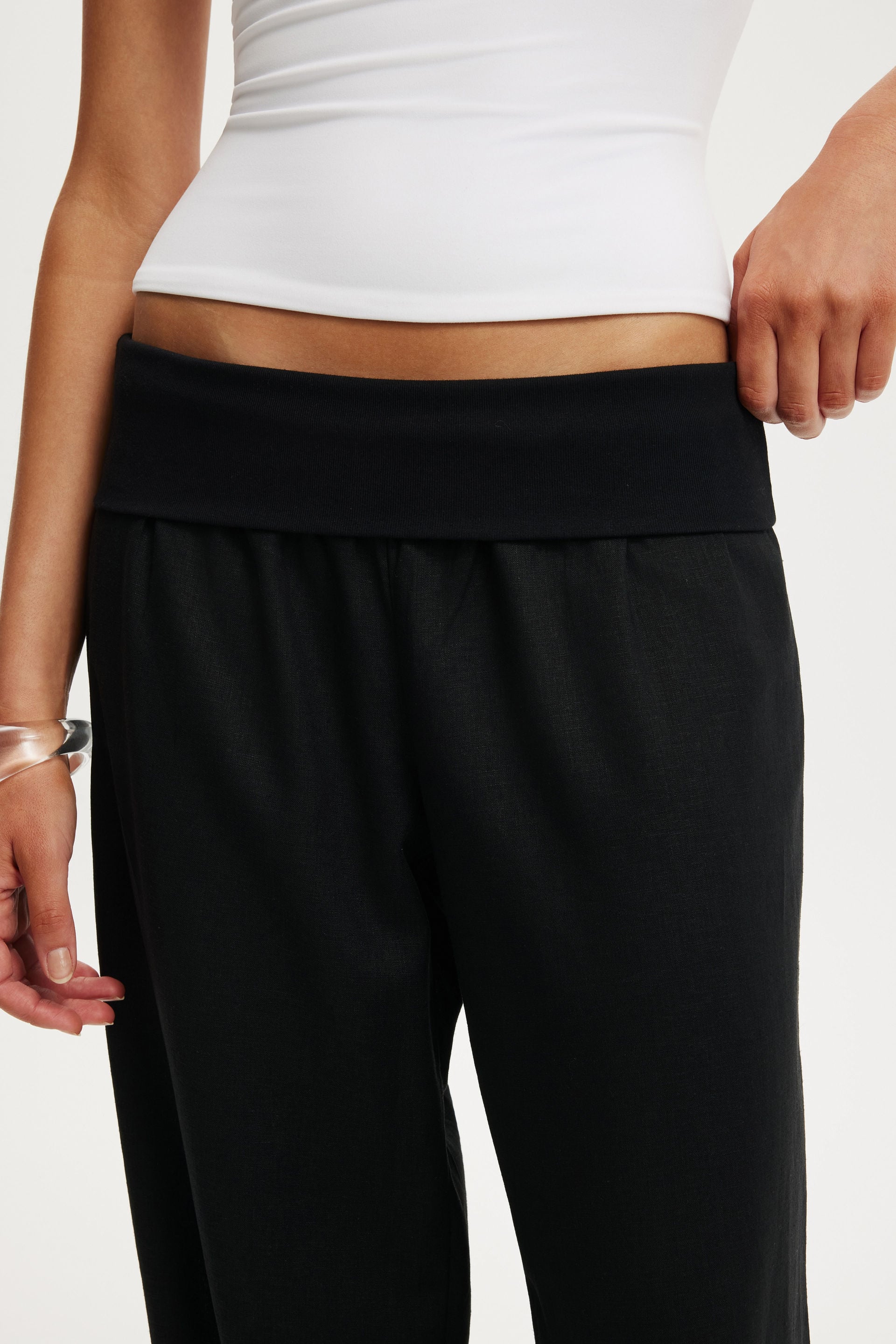 Haven Fold Over Pant, BLACK - example image 3
