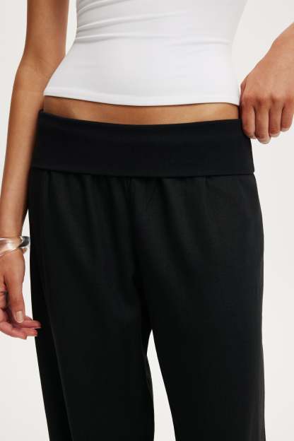 Haven Fold Over Pant, BLACK - example image 3