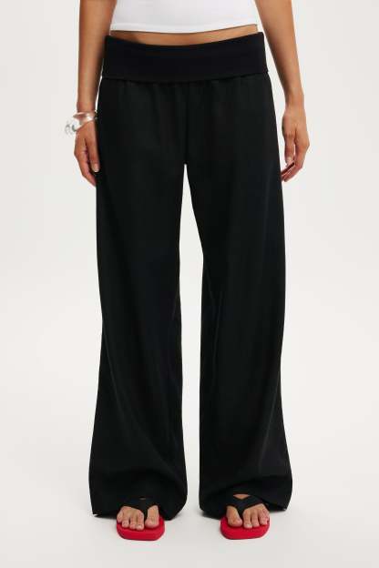 Haven Fold Over Pant, BLACK - example image 4
