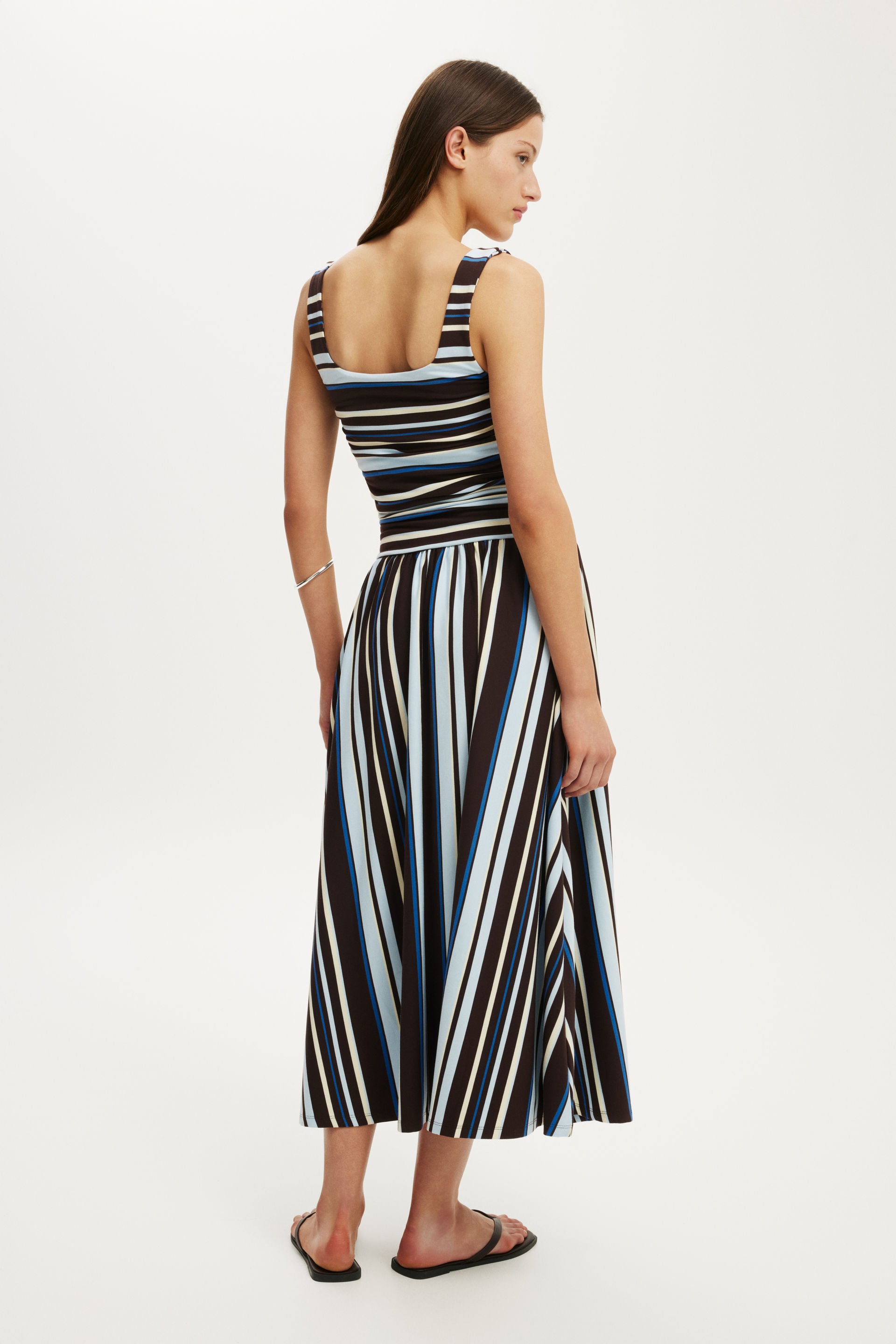 Maple Maxi Dress, FLORENCE STRIPE DARK OAK - example image 2