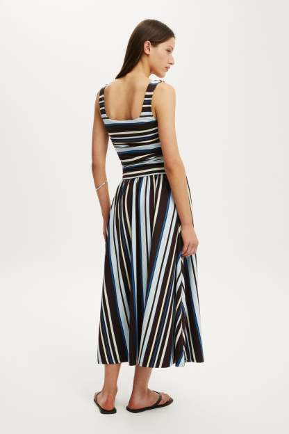 Maple Maxi Dress, FLORENCE STRIPE DARK OAK - example image 2