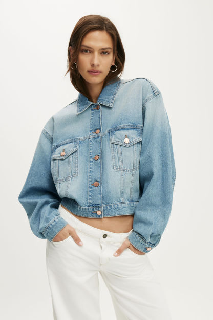 Billie Denim Jacket, PALMSIDE BLUE - example image 3