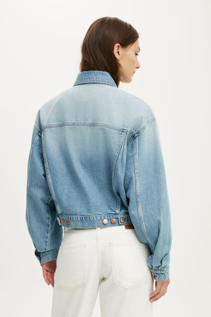 Billie Denim Jacket, PALMSIDE BLUE - example image 4