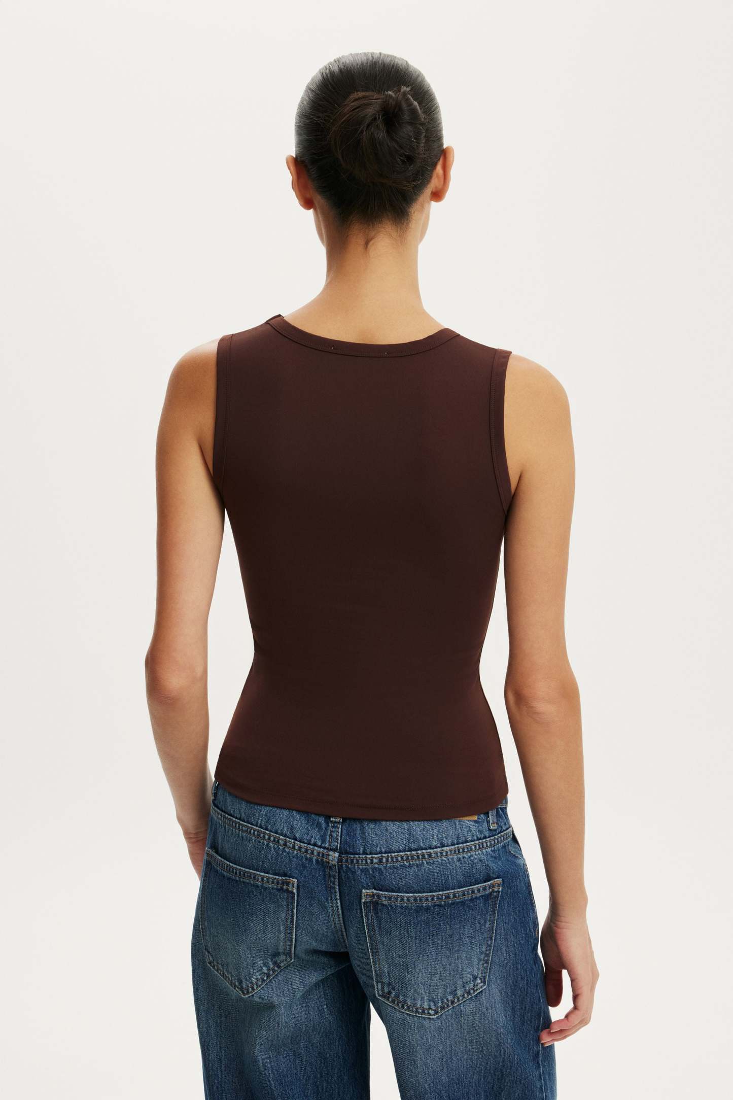 Hold Me V Neck Tank, DARK OAK - example image 3