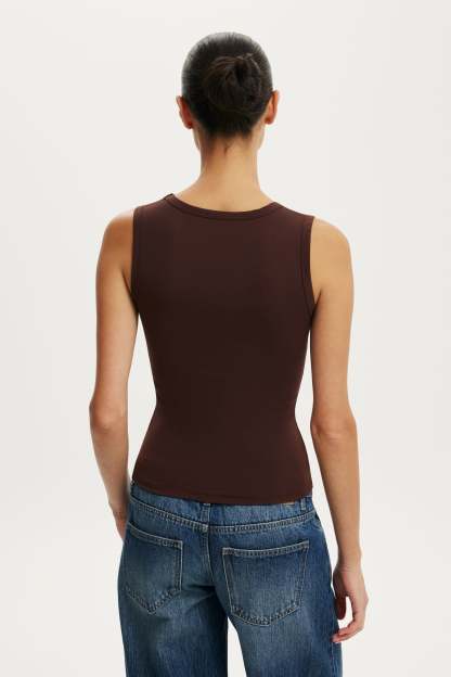 Hold Me V Neck Tank, DARK OAK - example image 3