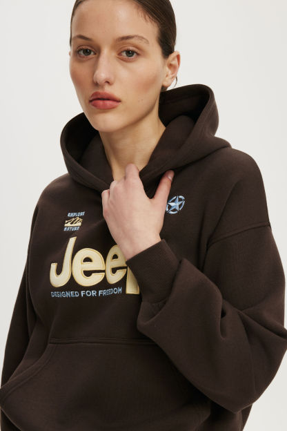 Jeep Boxy Graphic Hoodie, LCN JEP DARK OAK/JEEP - example image 3