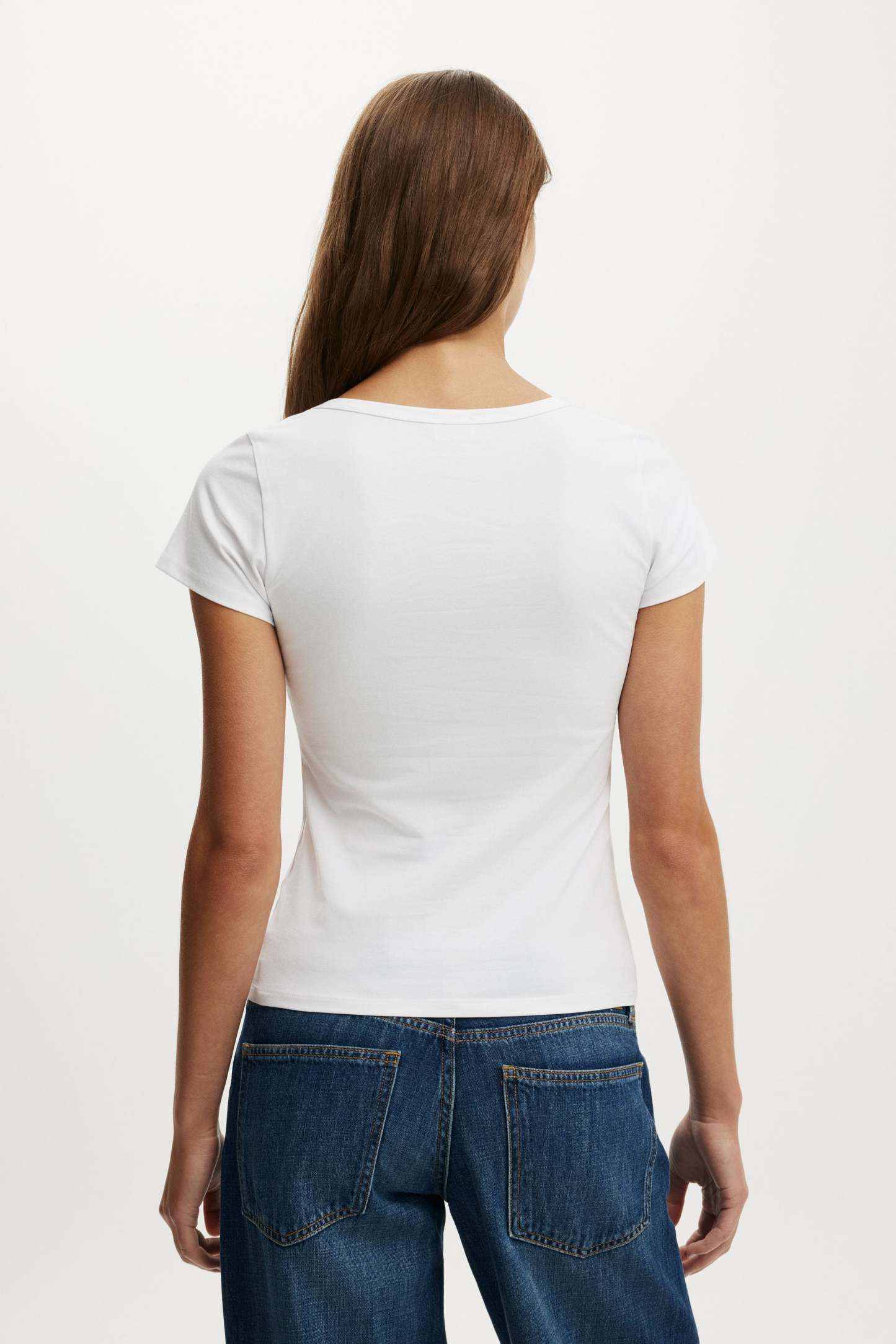 Everyday Smooth Scoop Neck Tee, WHITE - example image 3