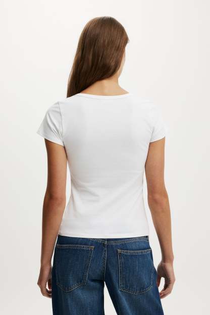 Everyday Smooth Scoop Neck Tee, WHITE - example image 3