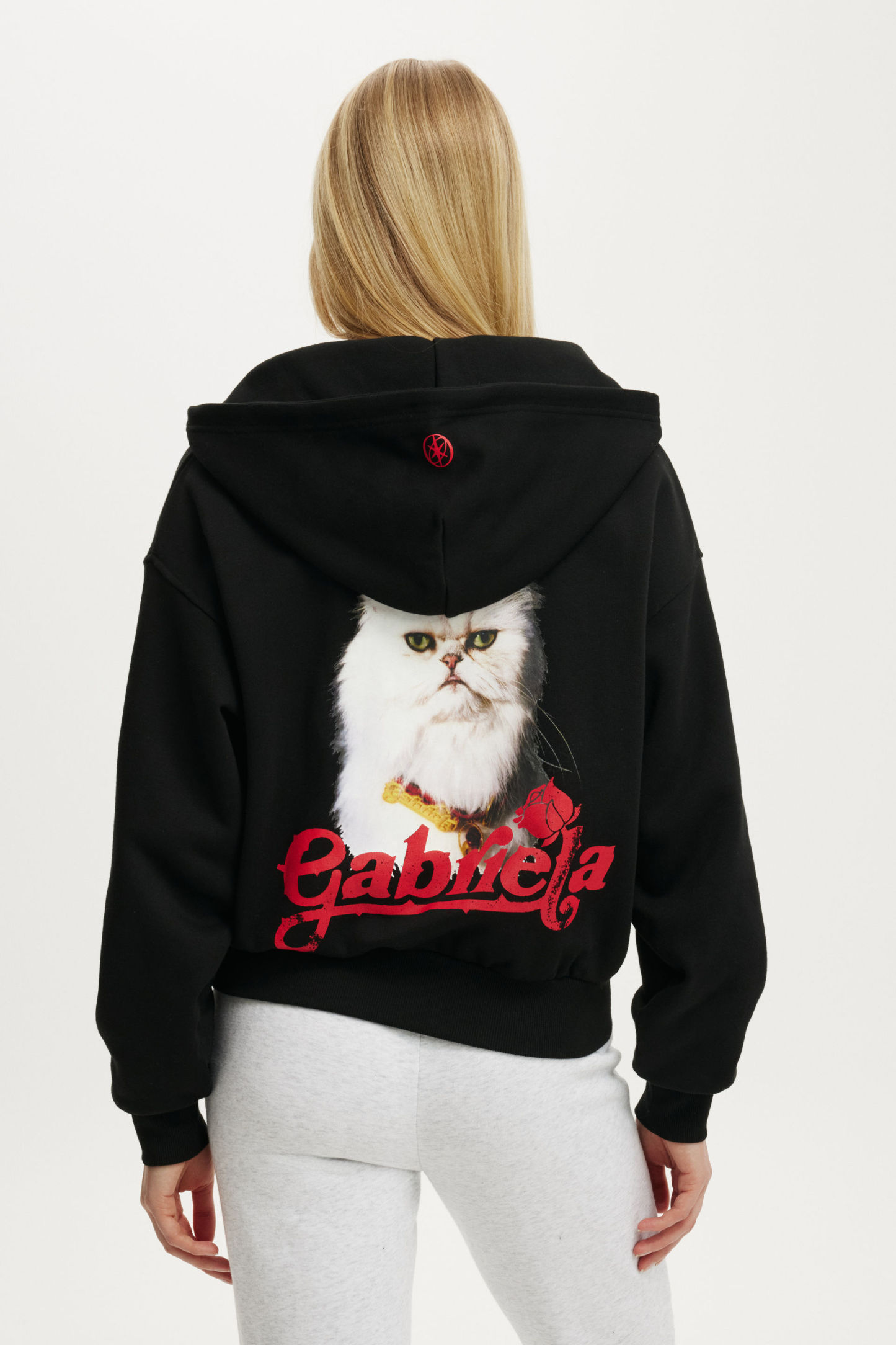 KATSEYE Music Graphic Zip Through Hoodie, LCN BRA KATSEYE/BLACK - example image 2