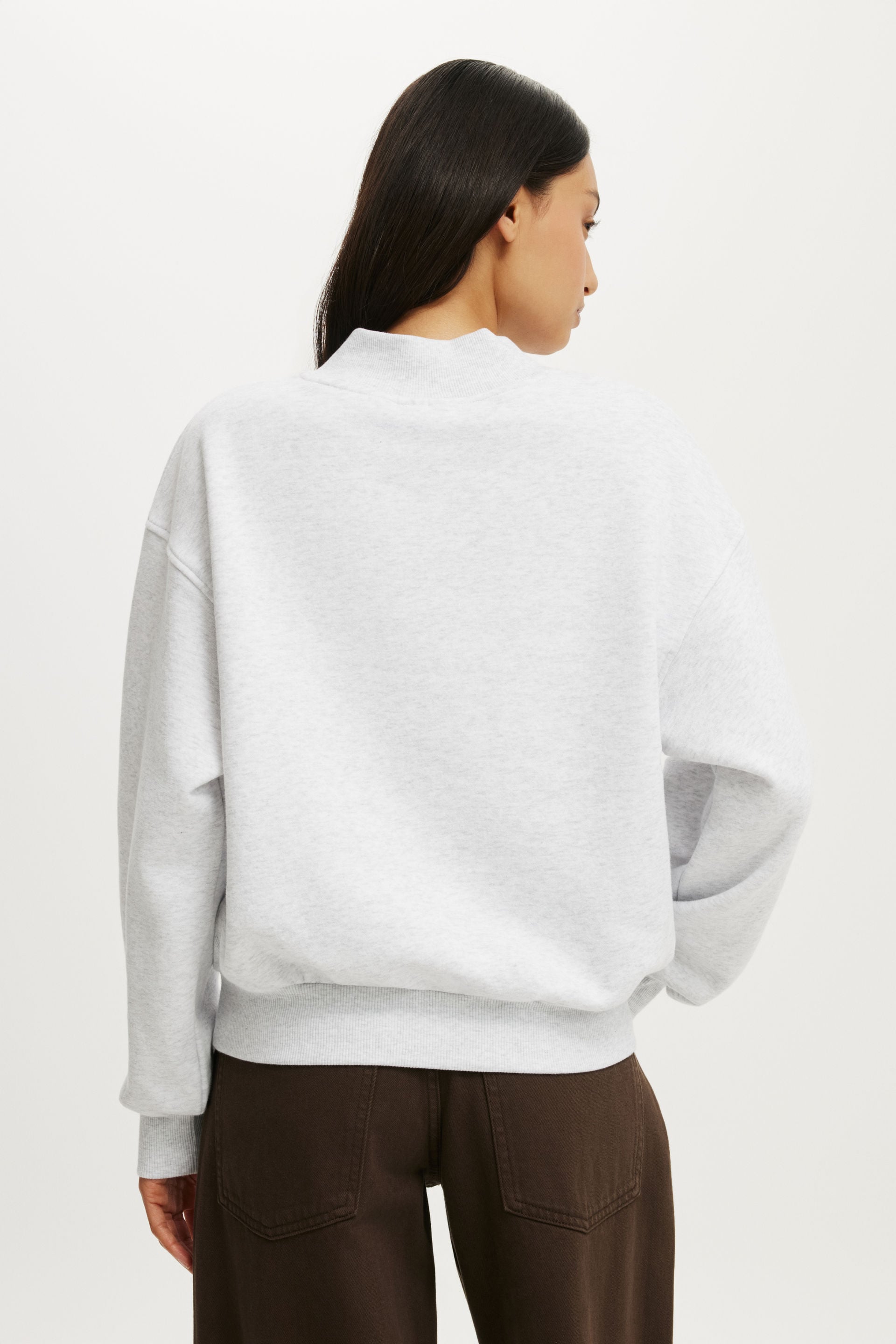 Gilmore Girls Mock Neck Sweatshirt, LCN WB GILMORE GIRLS/LIGHT GREY MARLE - example image 3
