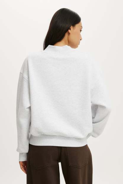 Gilmore Girls Mock Neck Sweatshirt, LCN WB GILMORE GIRLS/LIGHT GREY MARLE - example image 3