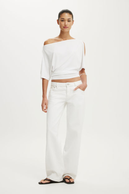 Sonny Cold Shoulder Short Sleeve, WHITE - example image 2